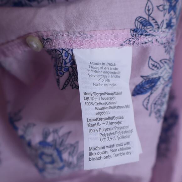 POINT SUR Royal Block Print Popover Blouse Lavender Mist Long Sleeve Women's XXS - Picture 10 of 10